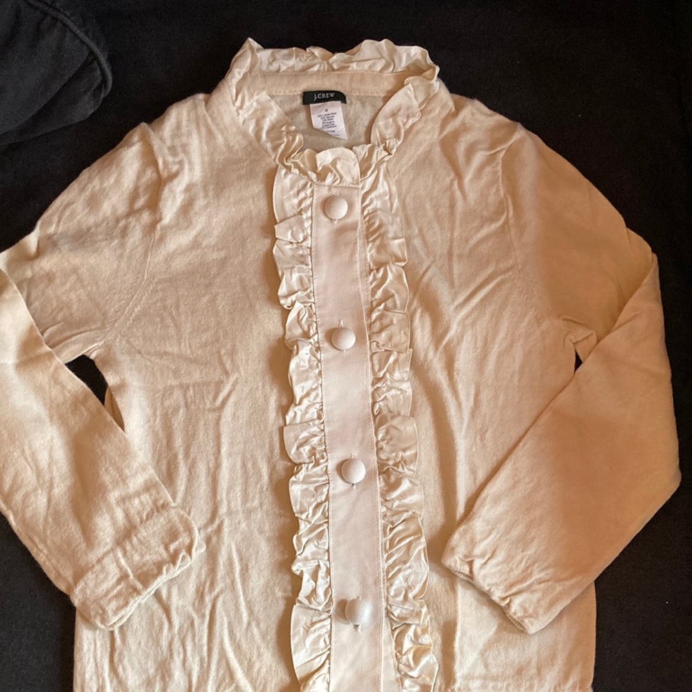 J Crew Cardigan with Ribbon Trim